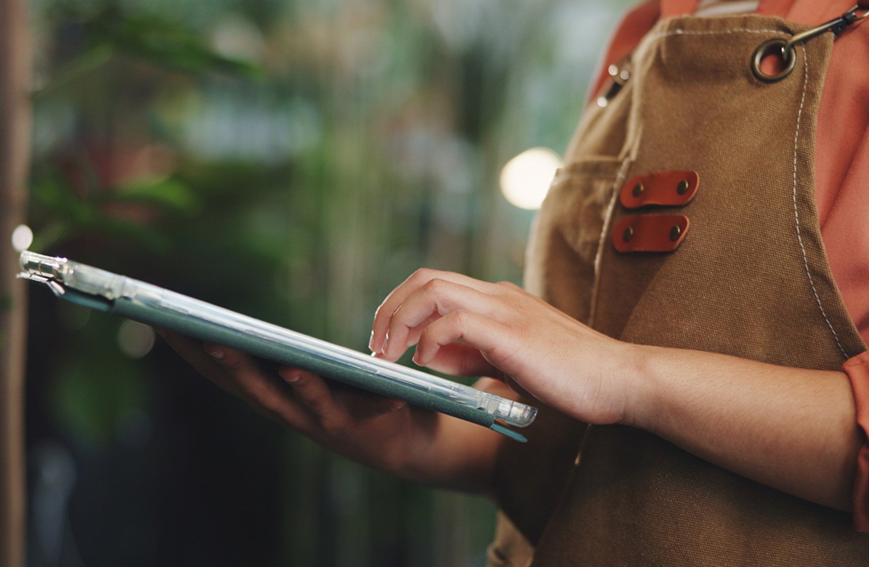 Smal business using laptop for website