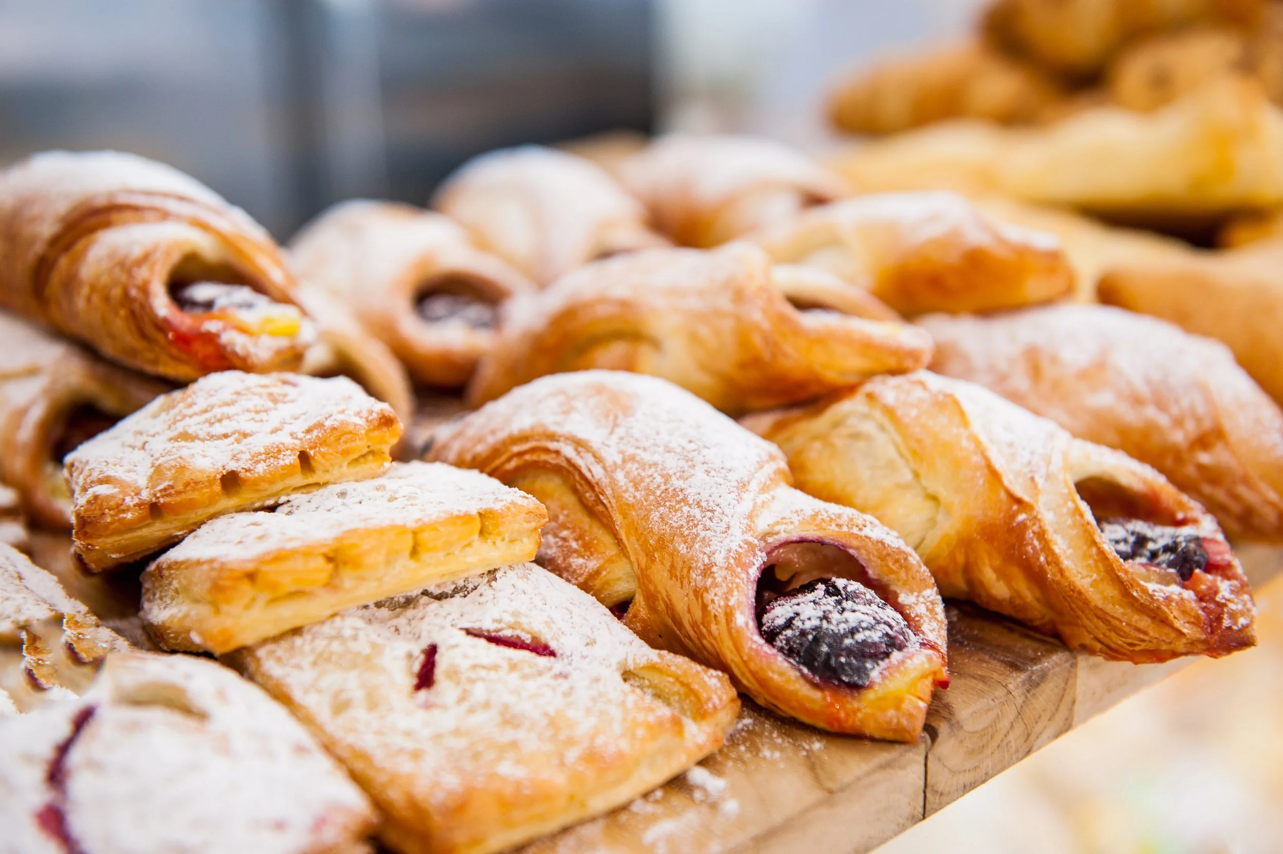 Fresh baked goods on display at a bakery in downtown Front Royal Virginia