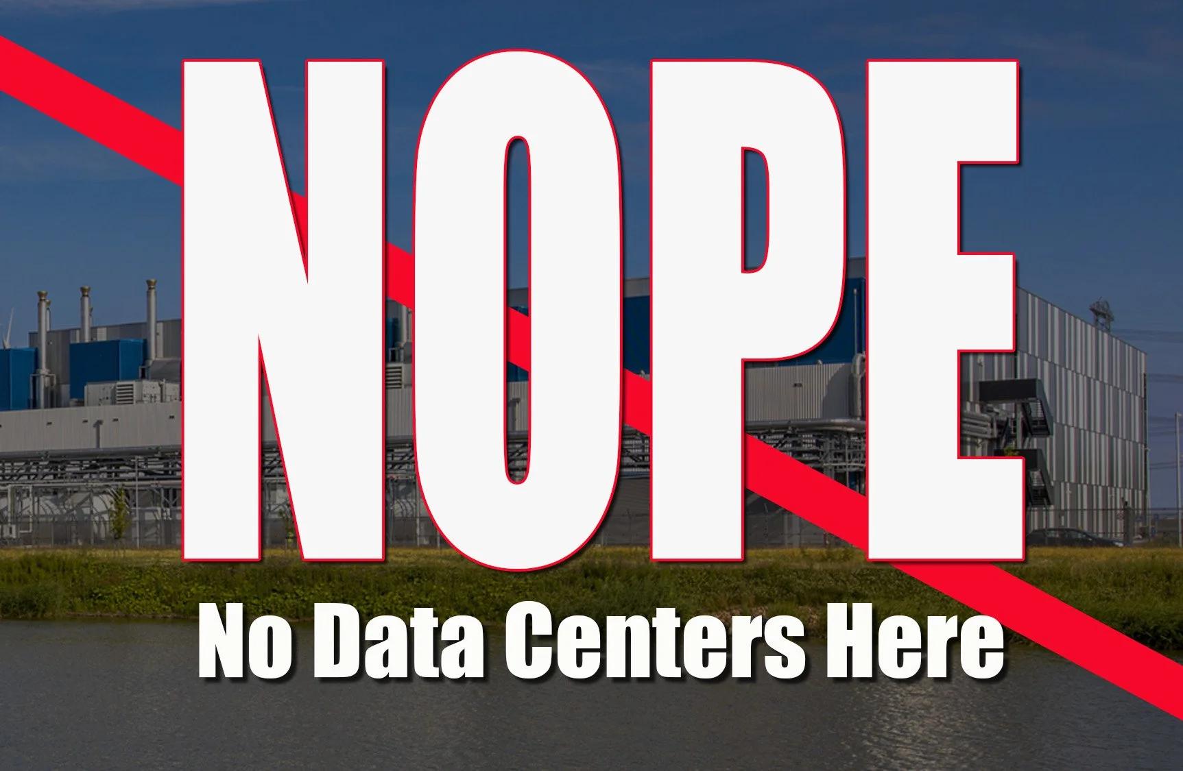 Graphic showing nope for data centers