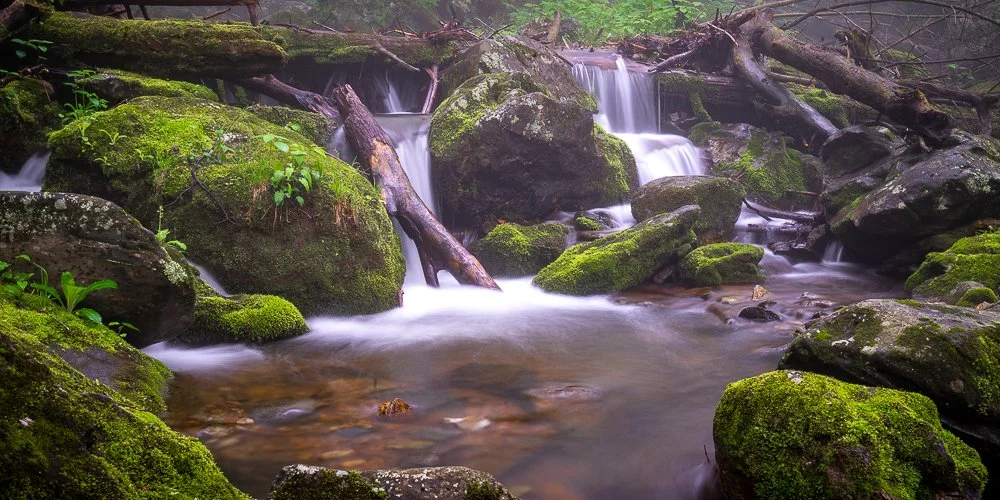 Overall Run Falls waterfall in Shenandoah National Park Virginia