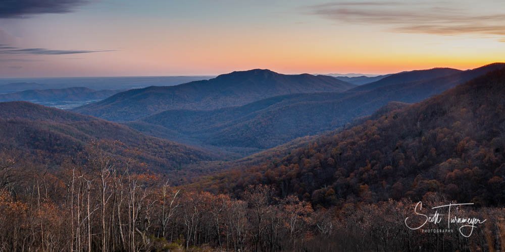 Old Rag Mountain summit view in Shenandoah National Park