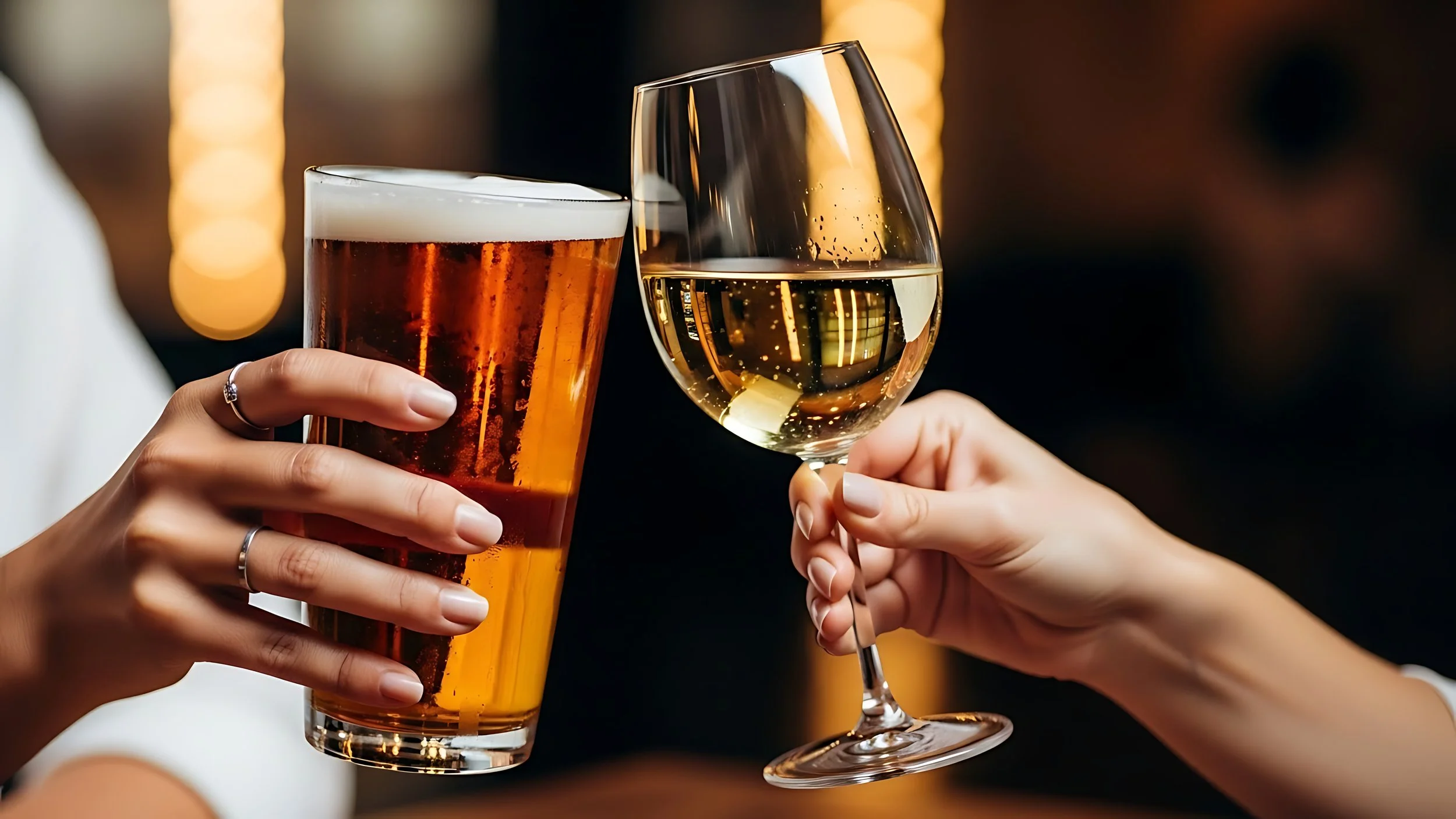 Drinks at a bar in downtown Front Royal Virginia near Shenandoah National Park