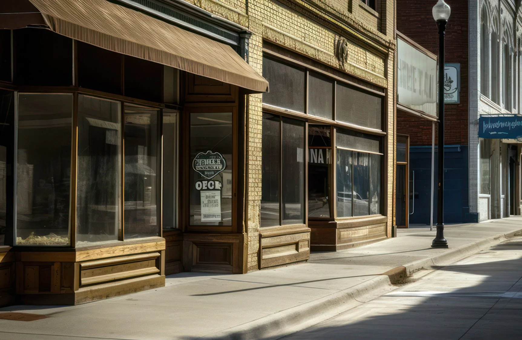 Run down and vacant downtown center