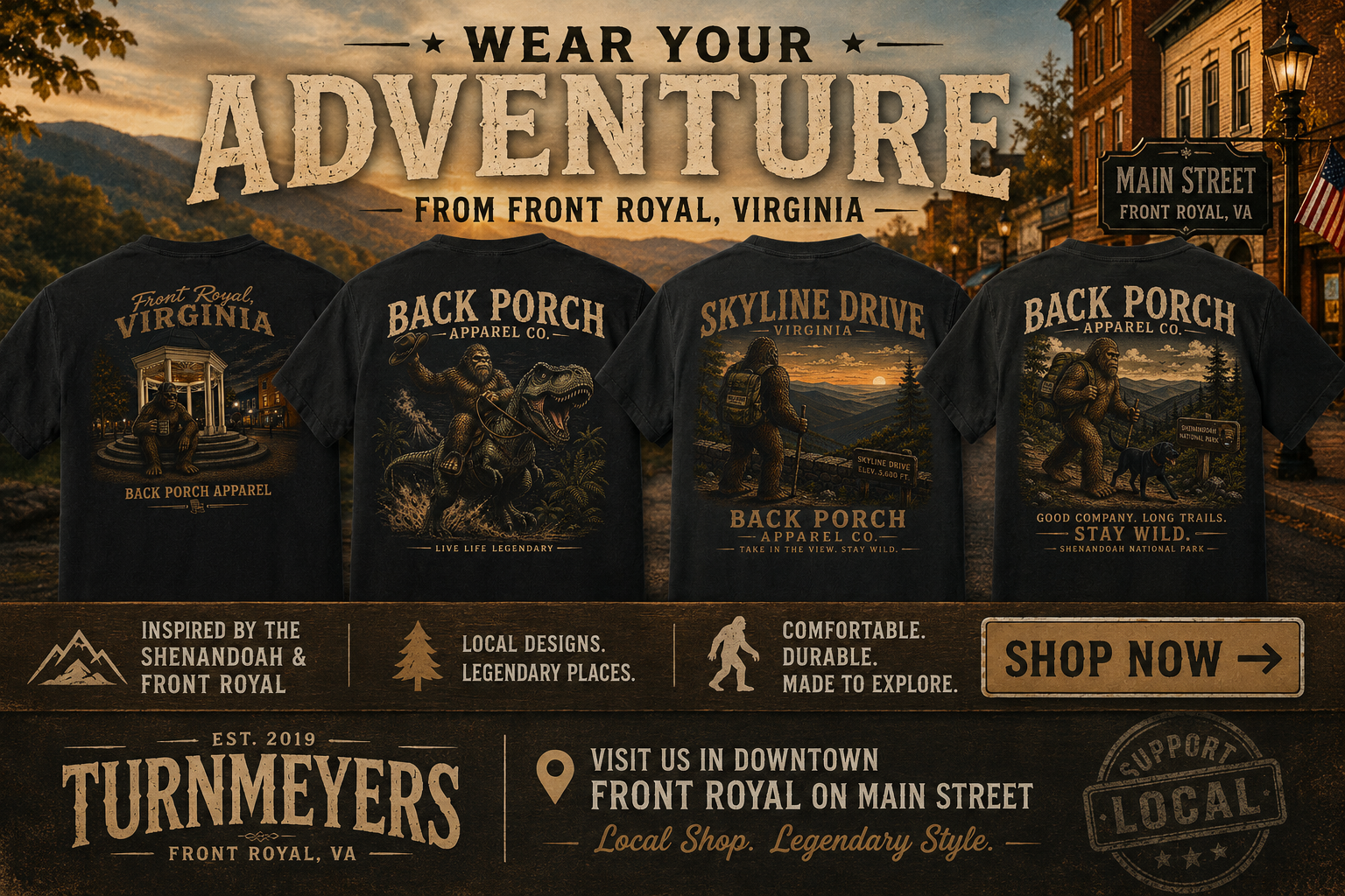 Bigfoot T-shirt Collection by Back Porch Apparel