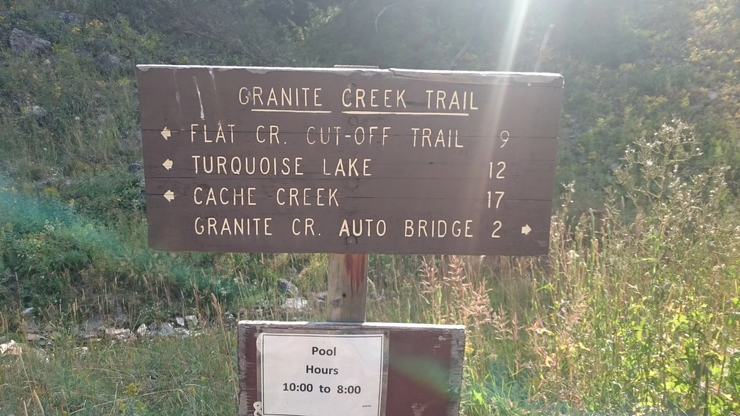  Stating off at the trailhead...only 12 uphill miles to go! 