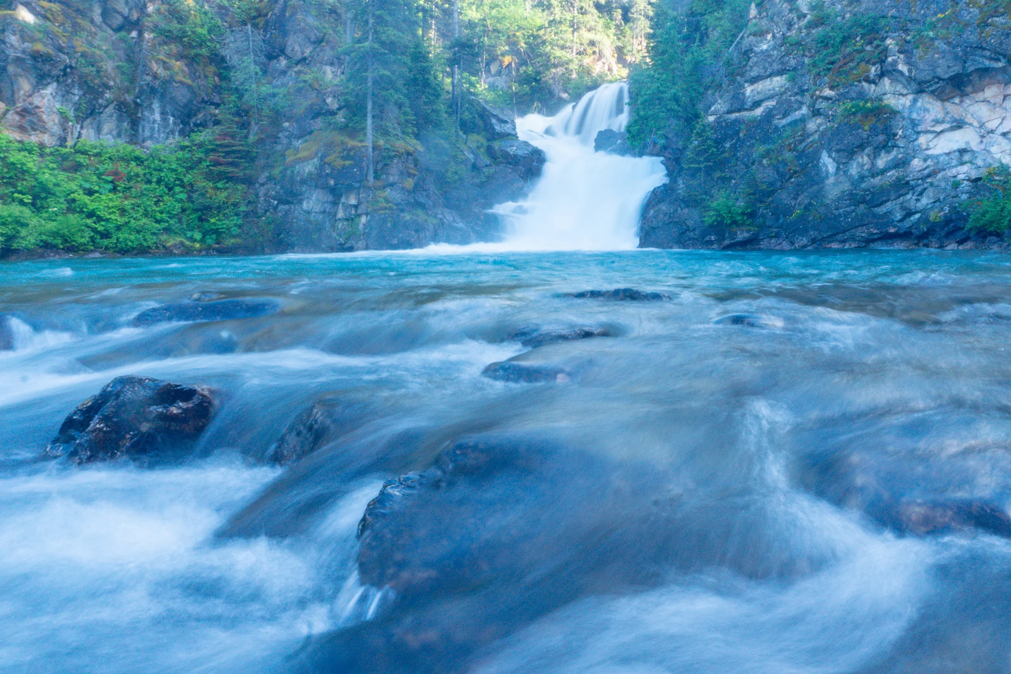 Gros Venture Falls. A great location for my first meal on trail.