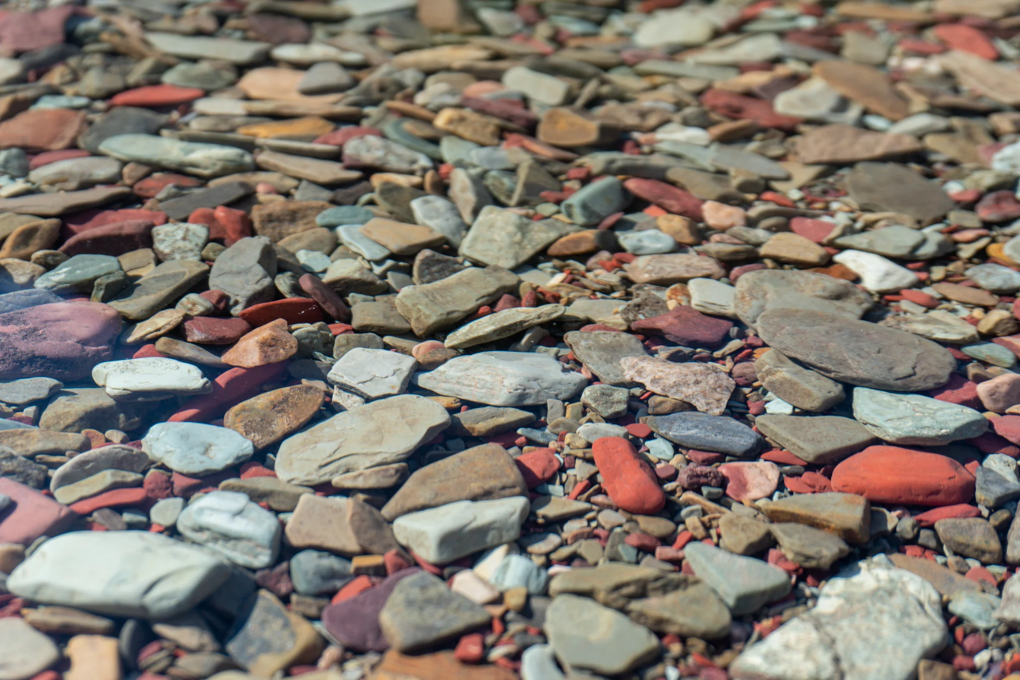 Very clear lake water.