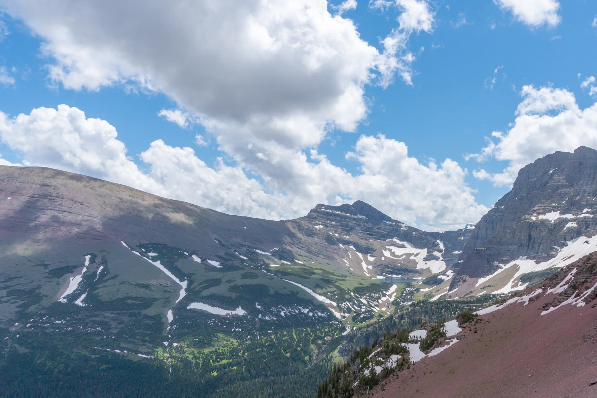 Kennedy Lake nestled in some big walls.