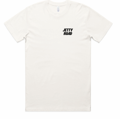 Fisherman Tee in Natural with Black print