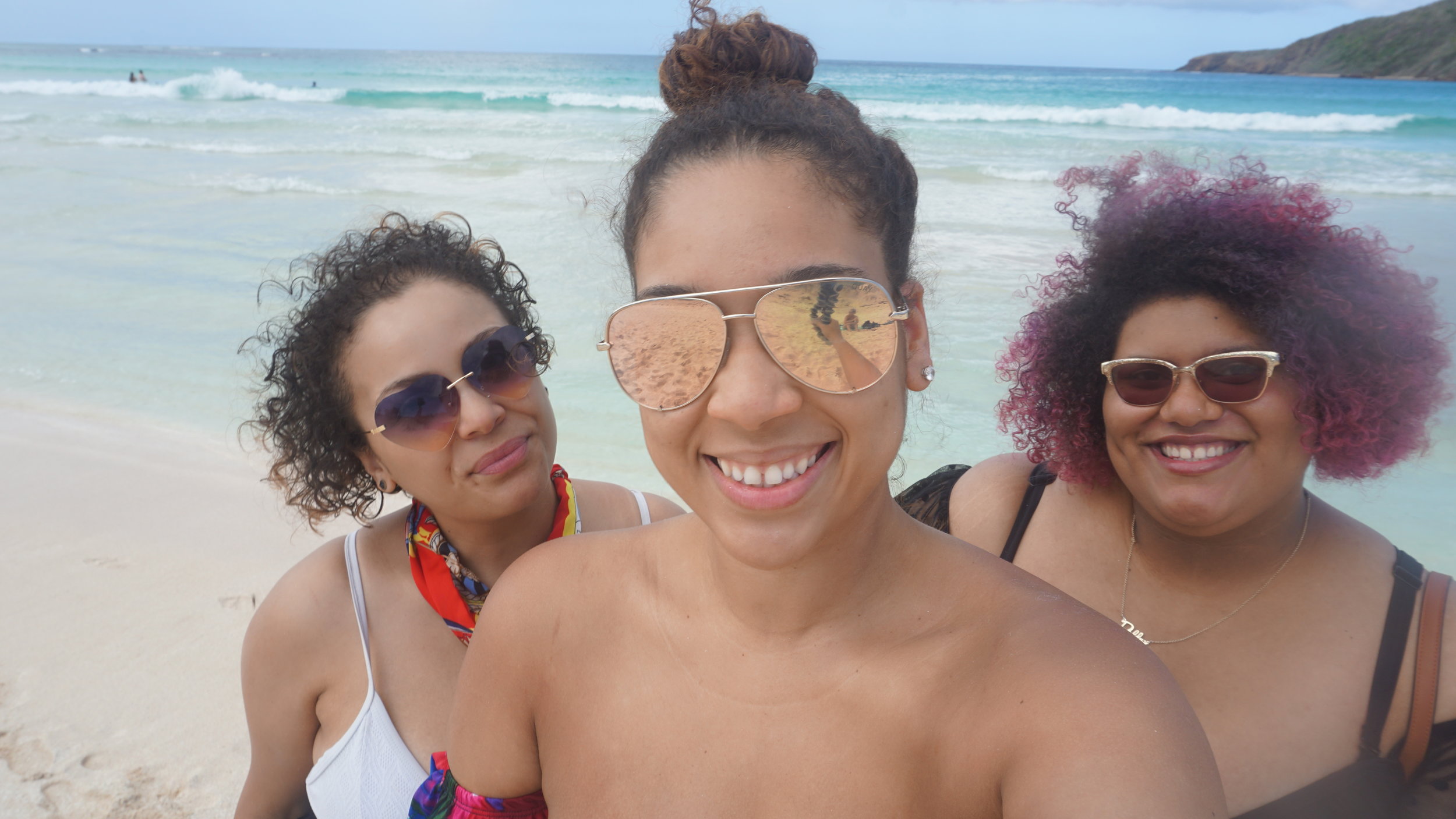 Deddye, Stephanie, and I in Flamingo Beach