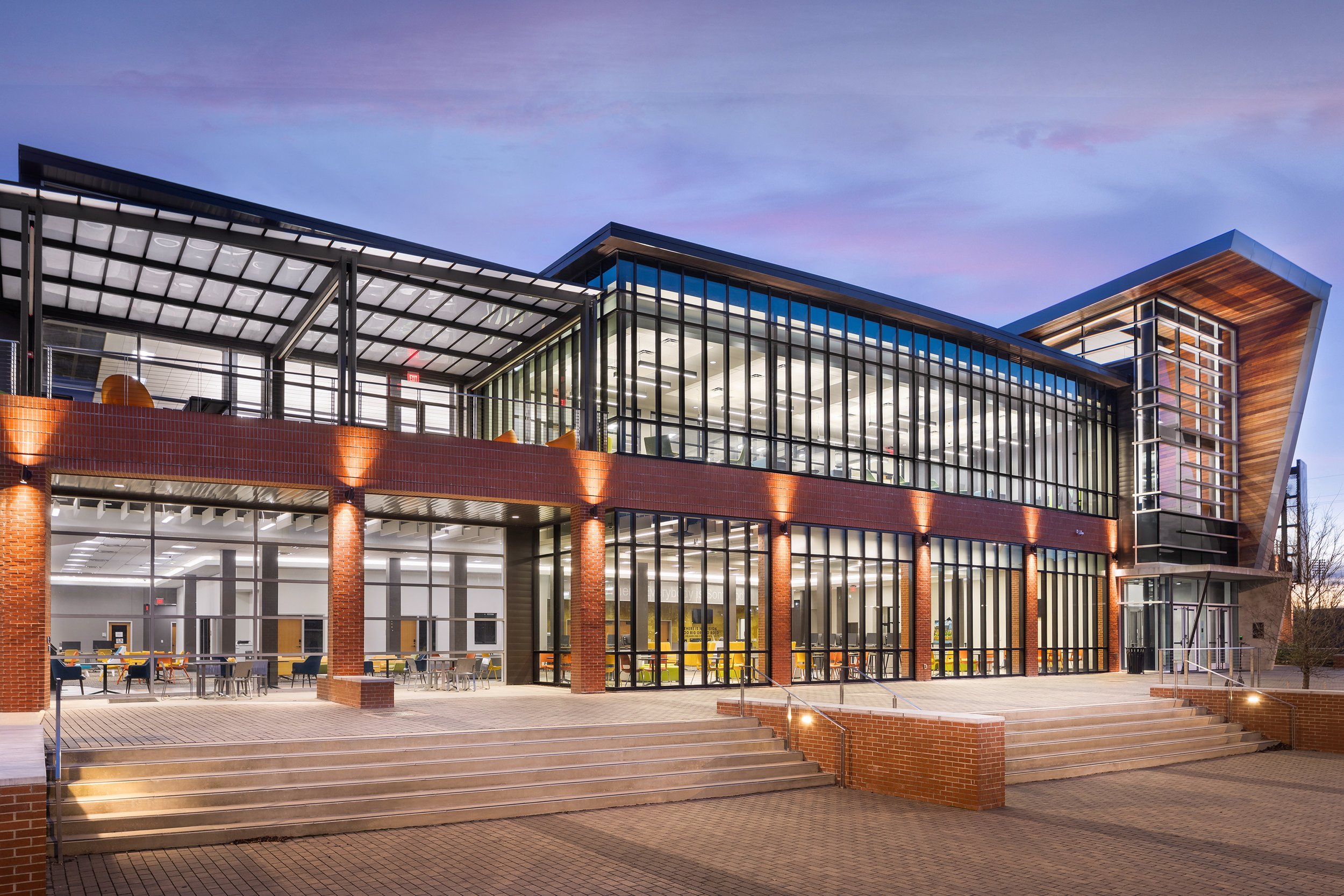 Grambling U Library_Exterior_Front Twilight 1_by 161 Photography.jpg