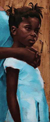 Sisters Giclee, Canvas, African American Art, Canvas Art, Wall Art, Black Art, Modern Art, Prints, Portrait, Art, Teal, Kids