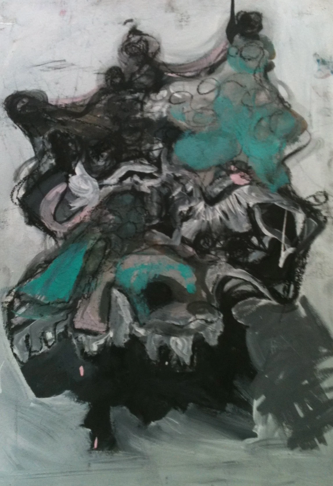 Mixed media on paper.