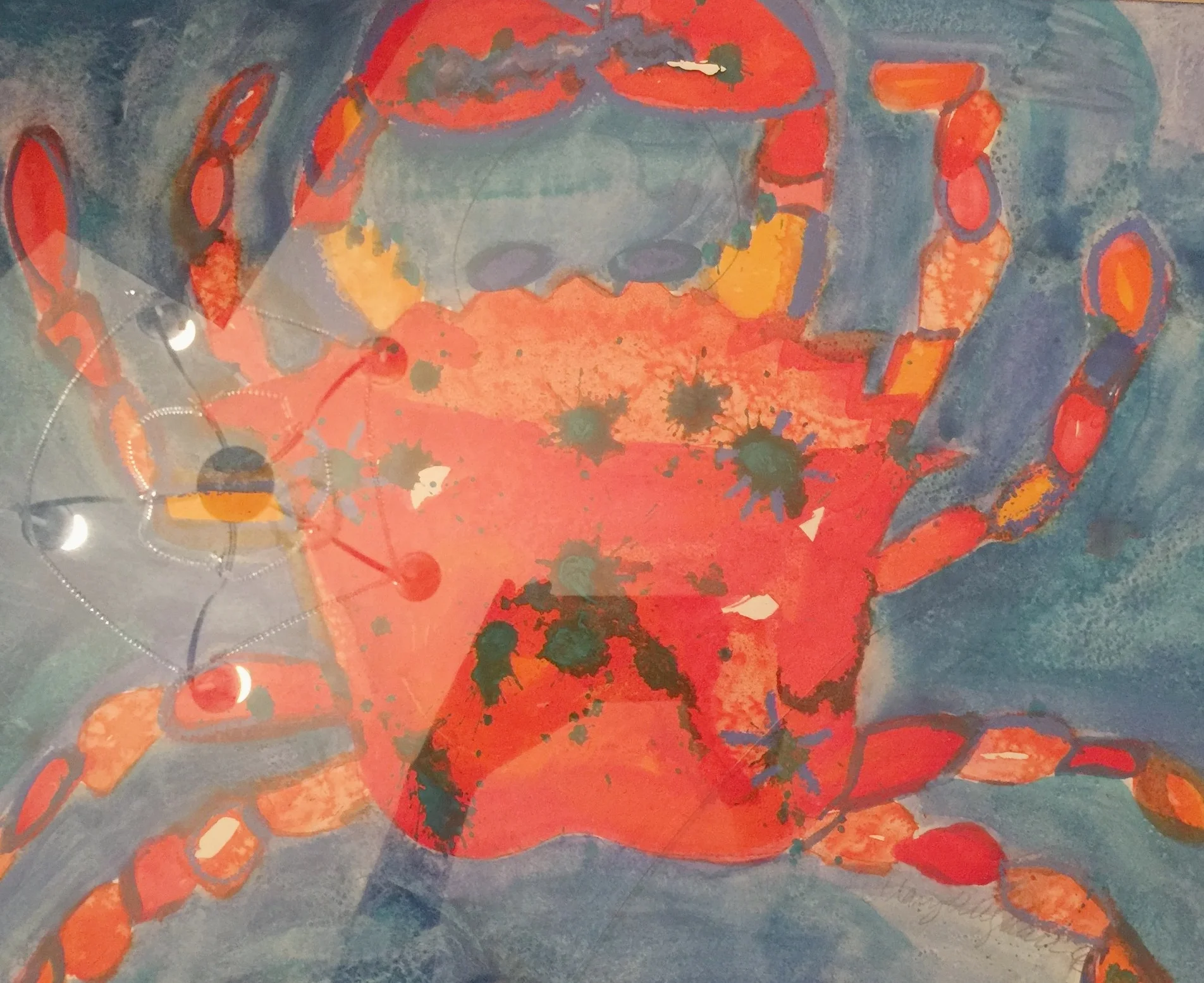 Mixed media on watercolor paper. 