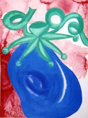  Mixed media on watercolor paper. 