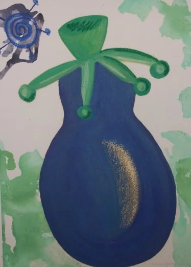  Mixed media on watercolor paper.&nbsp; 