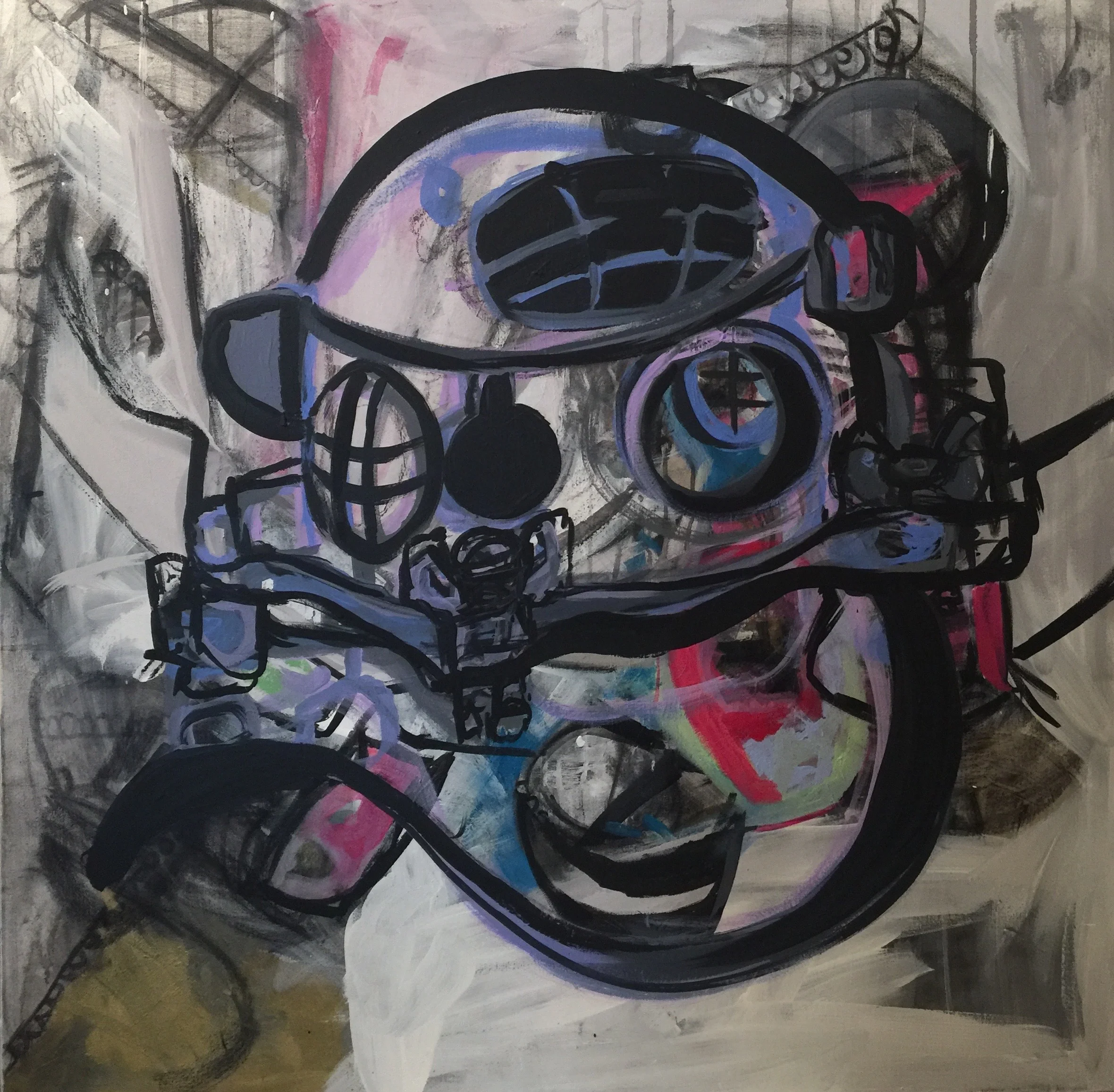 3’ x 3’ canvas( 1”sides) Original Mixed Media Painting $500.00