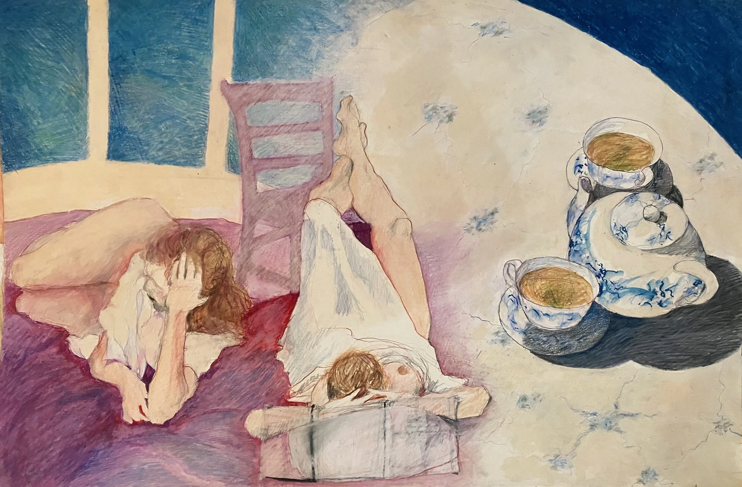 9. 1. caran d'ache and pencil on paper, 22x30., 1980