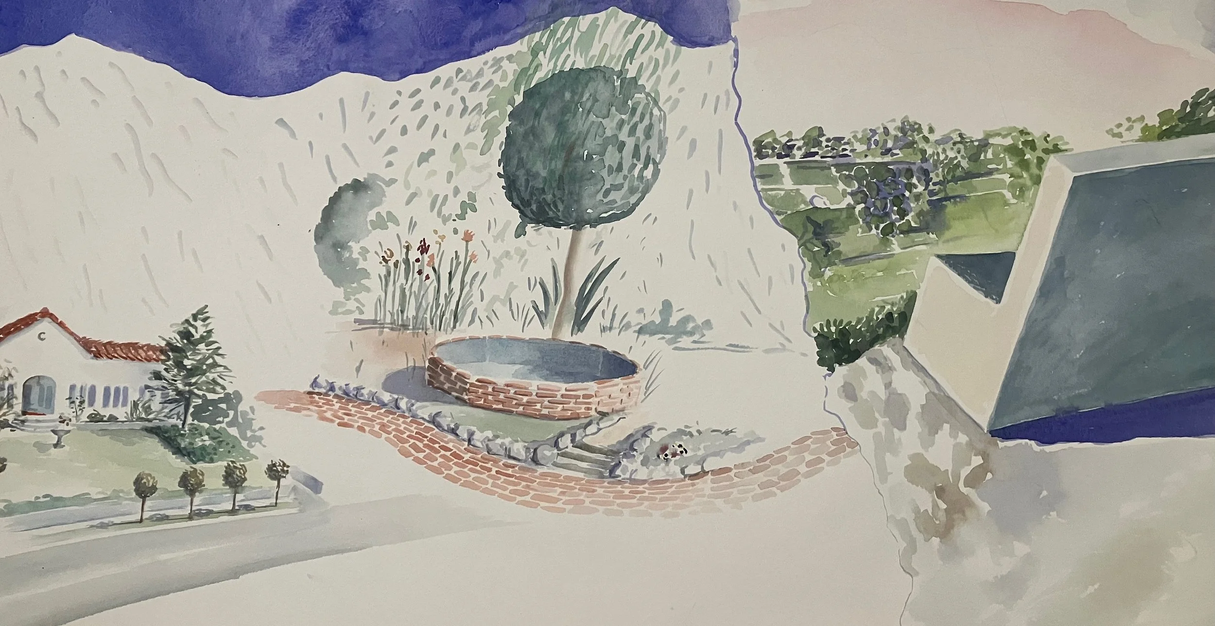 7. watercolor, approx 14x30