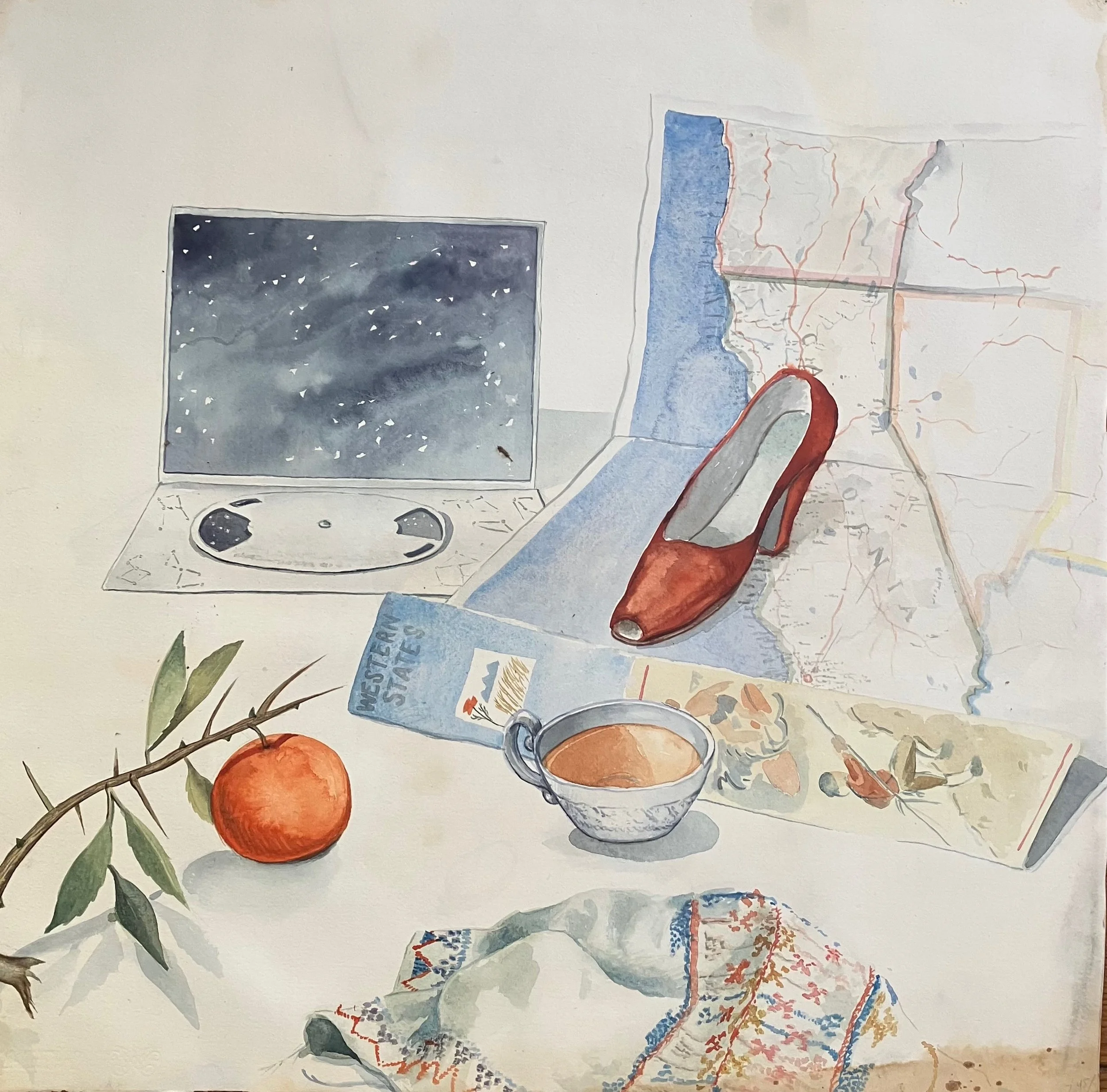 COLLECTION L.A. 18. watercolor on paper, 21 x 21, c. 1987