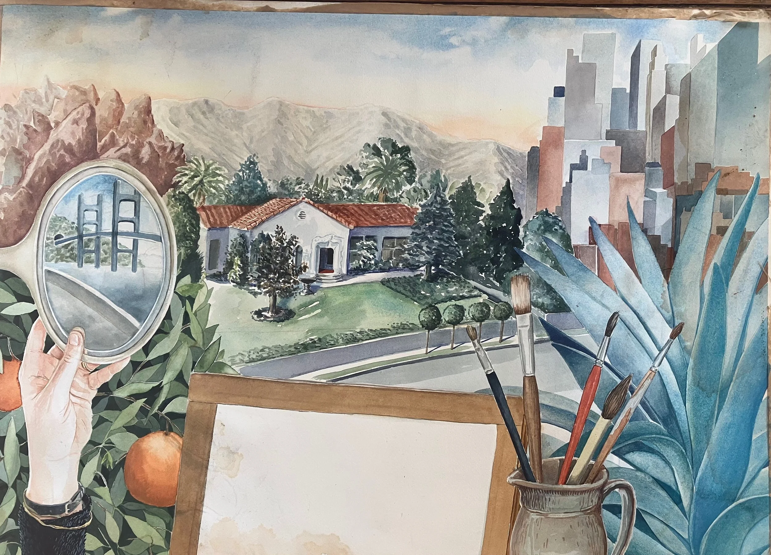COLLECTION L.A. 19. watercolor on paper, 22 x 30, c. 1987