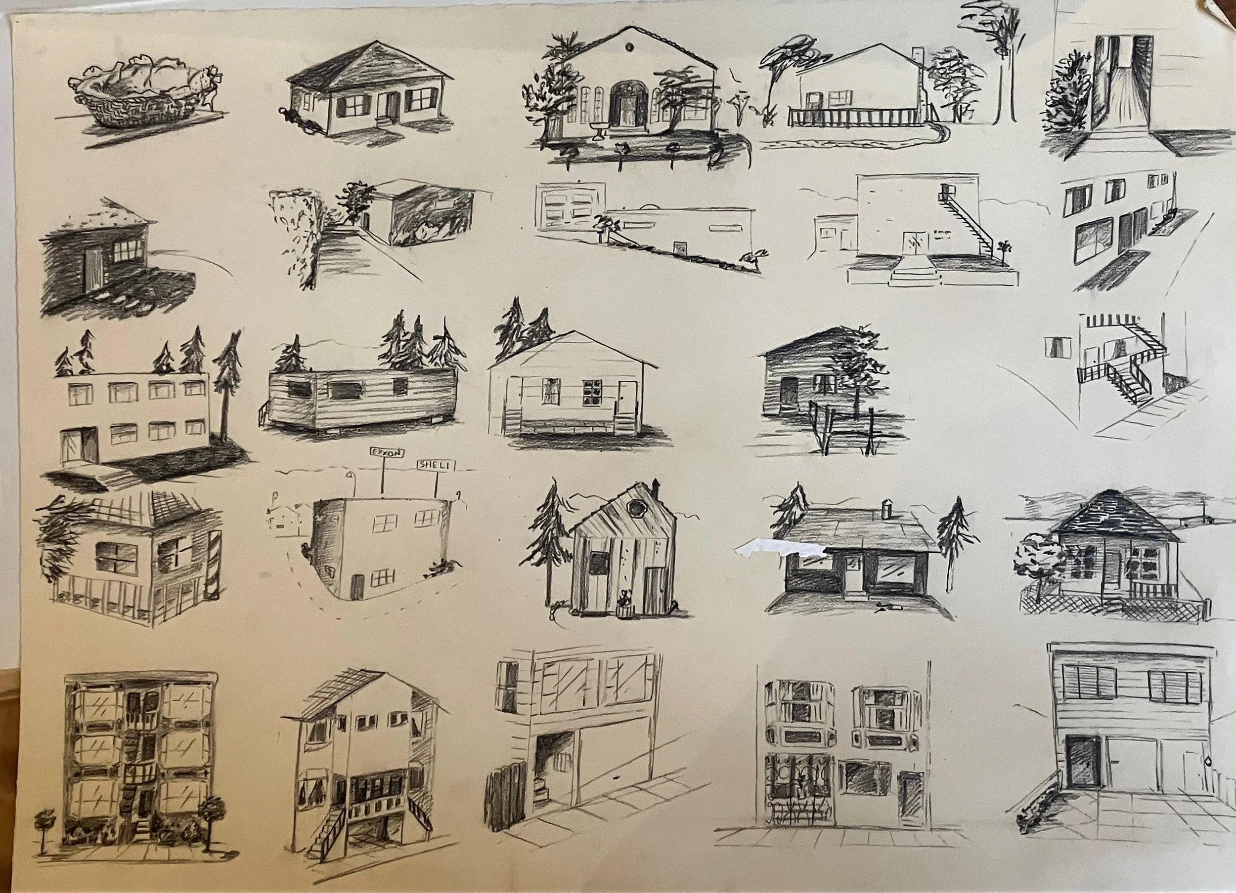 COLLECTION L.A. pencil on paper, approx 28 x 30