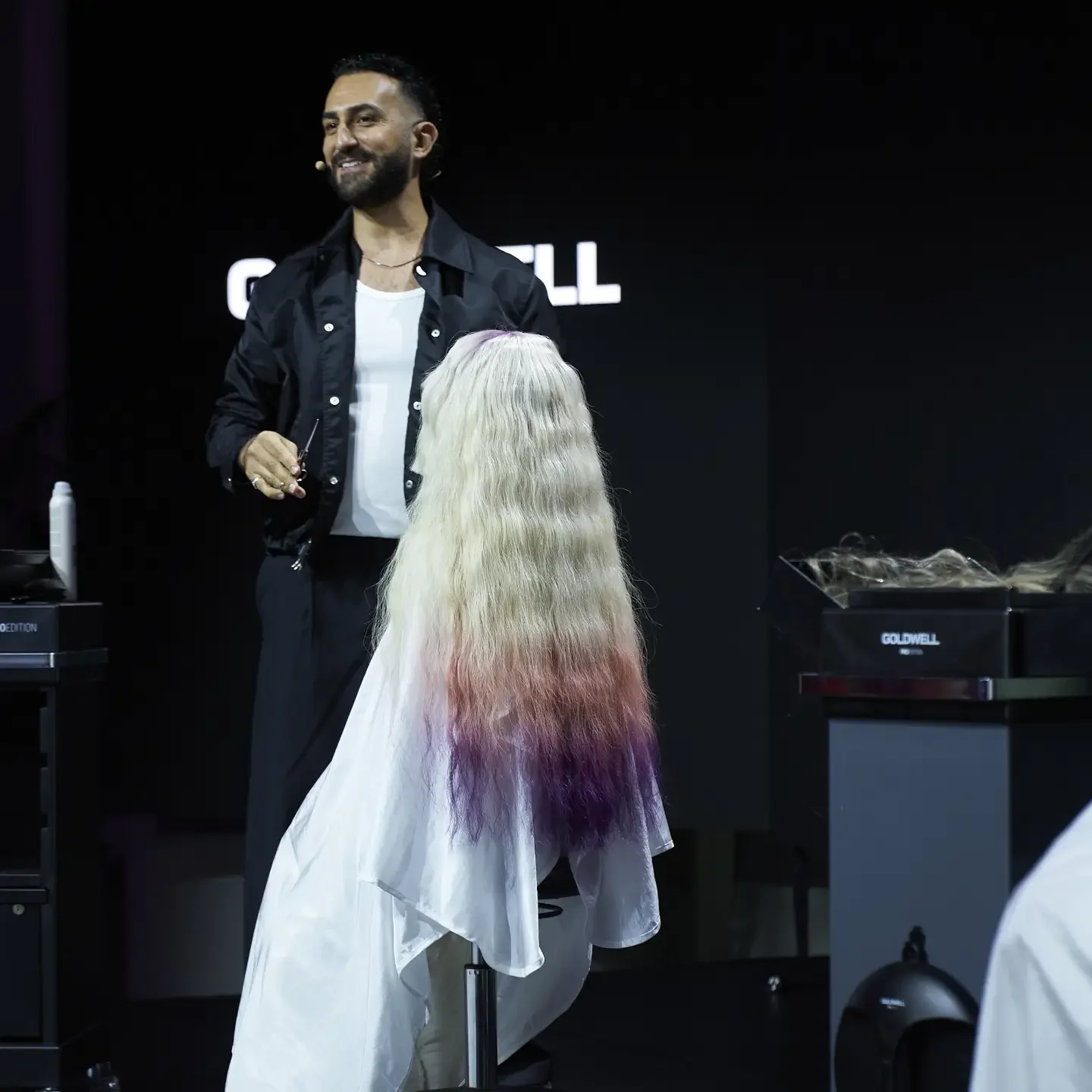 Nathan Yazbek on stage at Goldwell Celebration of Colour
