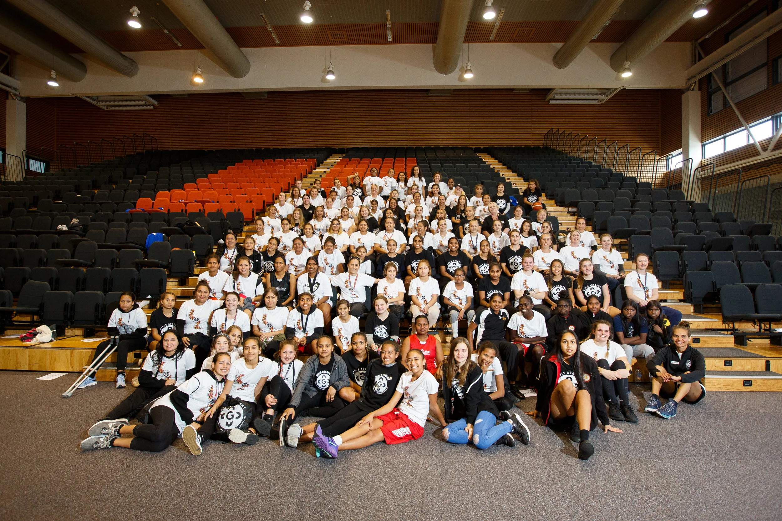 Image of girls undertaking Girls Academy school-based engagement program.