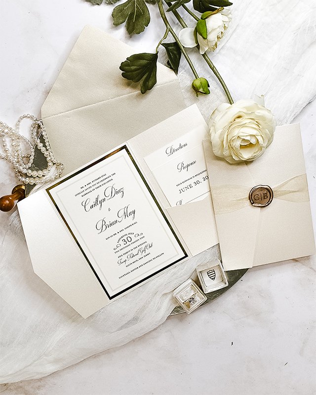 Gold Florette Wax Seals  Shine Wedding Invitations