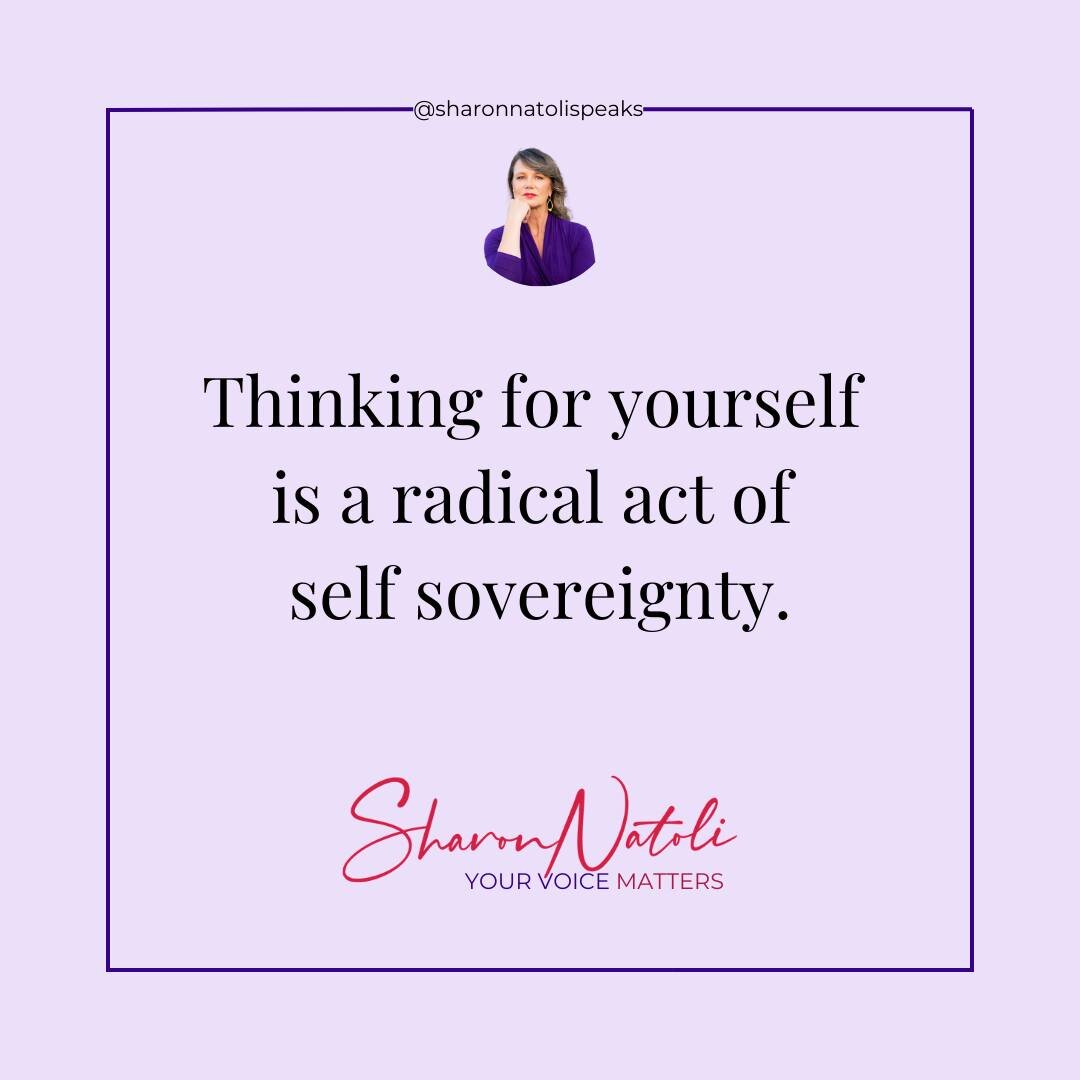 Put in the mental effort to think for yourself.

Decide. Act. Do what it is that you want.

As actor Helen Mirin said:

&quot;Don't let other people make the rules. Make your own rules.&quot;

#findyourvoice #yourvoicematters #confidence #influence #