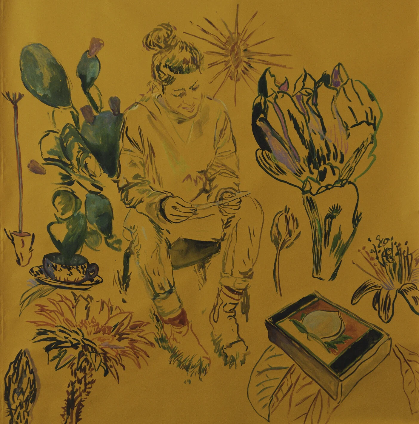    BOOKLUNG    2020  Watercolor  5’ x 4’   