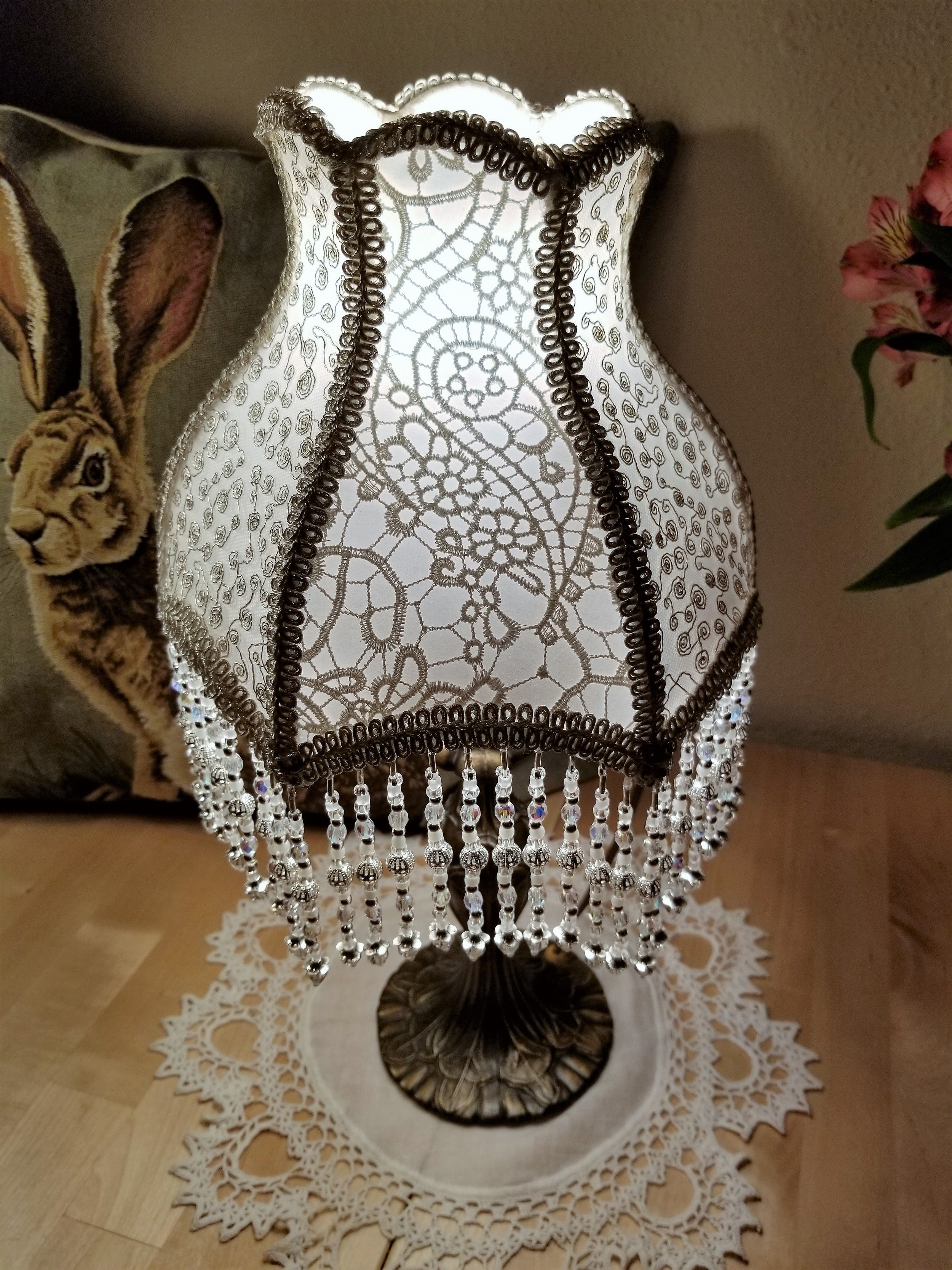 White Victorian Lampshade Elegance Lamps