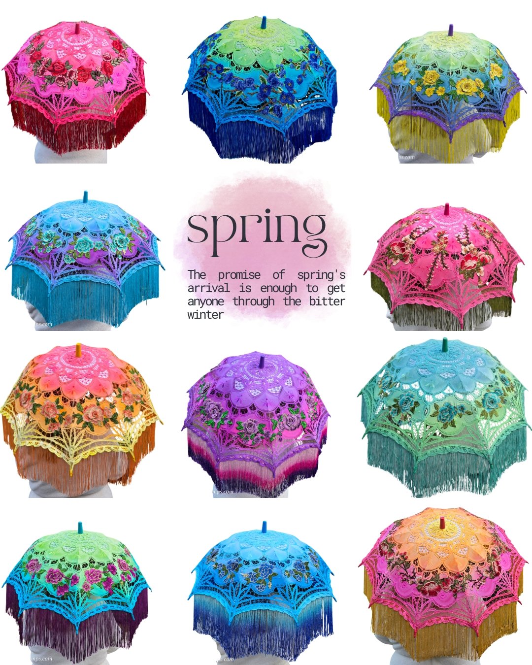 Spring is coming! Time to look beautiful in handmade wearable art! 

#springvibes #parasol #sunprotection #parasols #fashion #privacy #sunprotection #wedding #fashionparasols