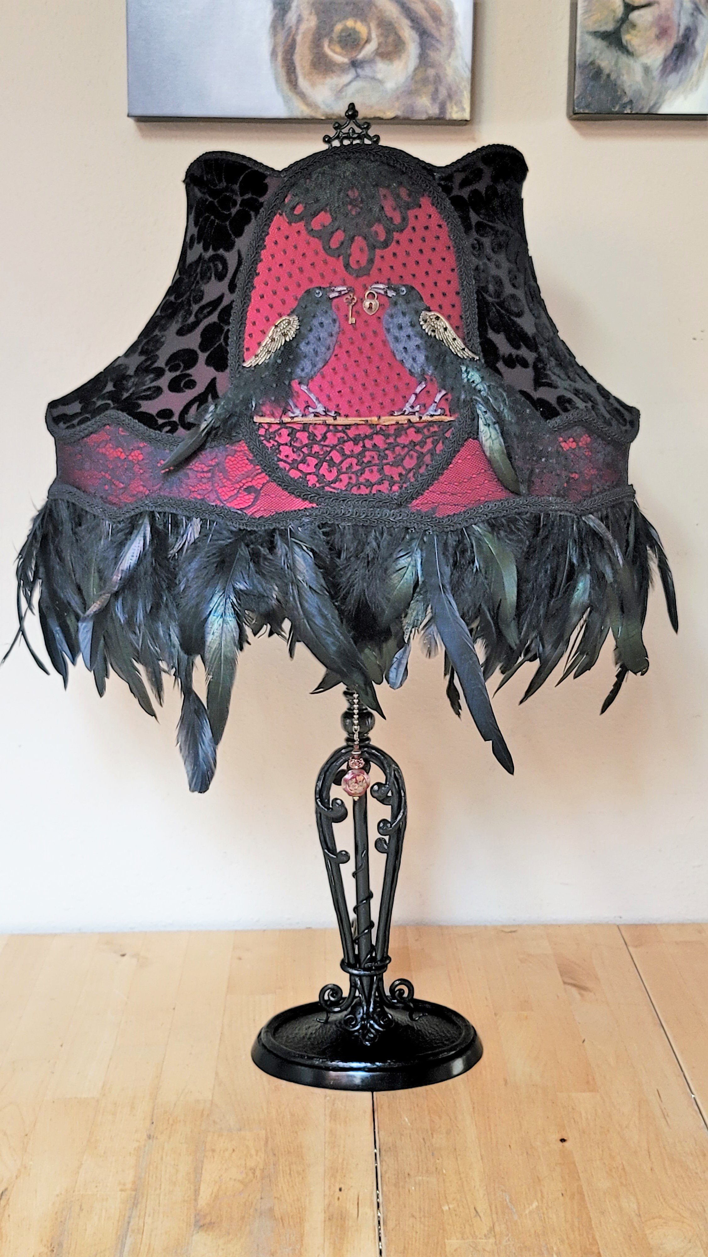 Ravens Gothic Lamp & Victorian Lampshade