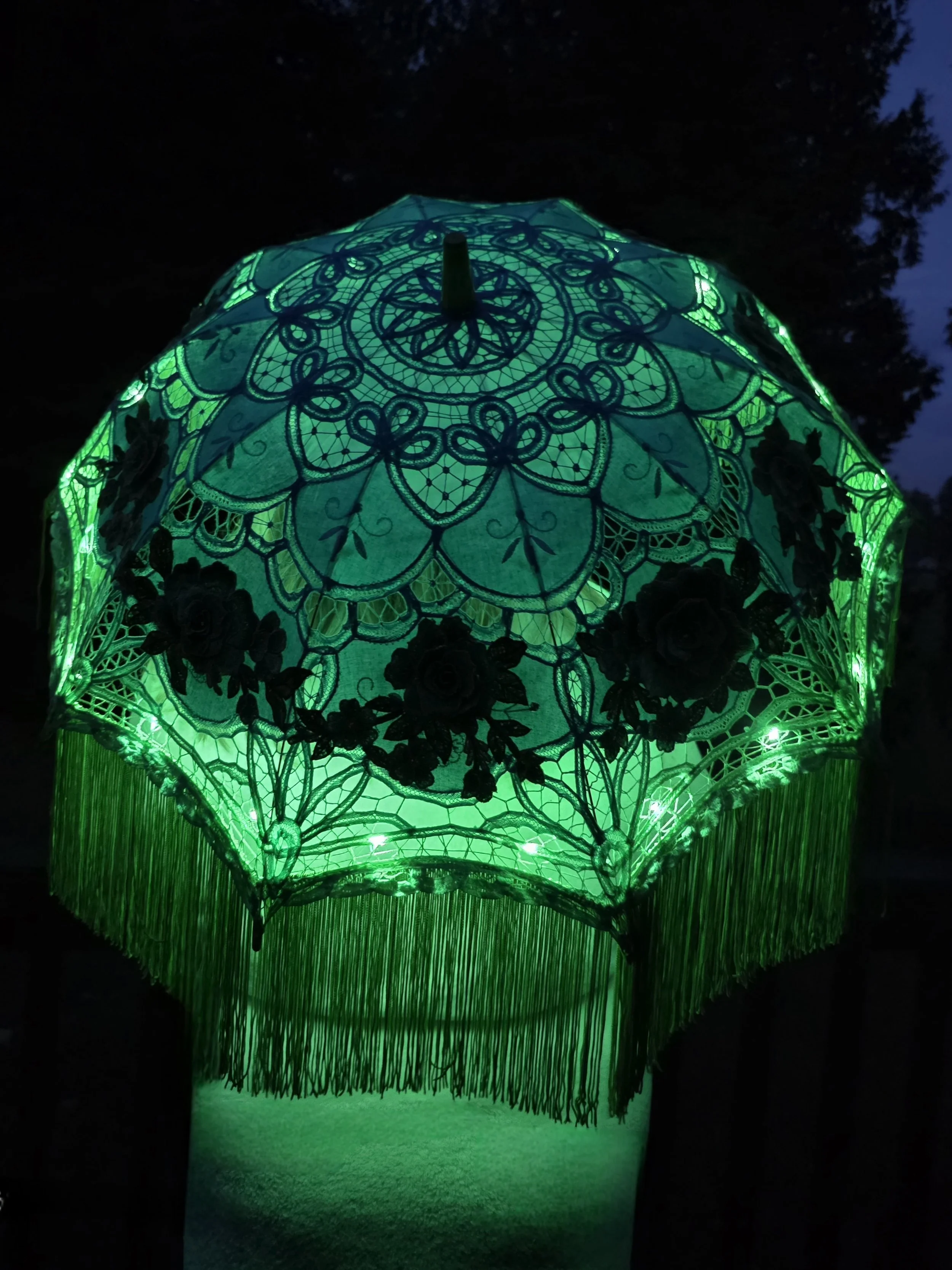 green led parasol