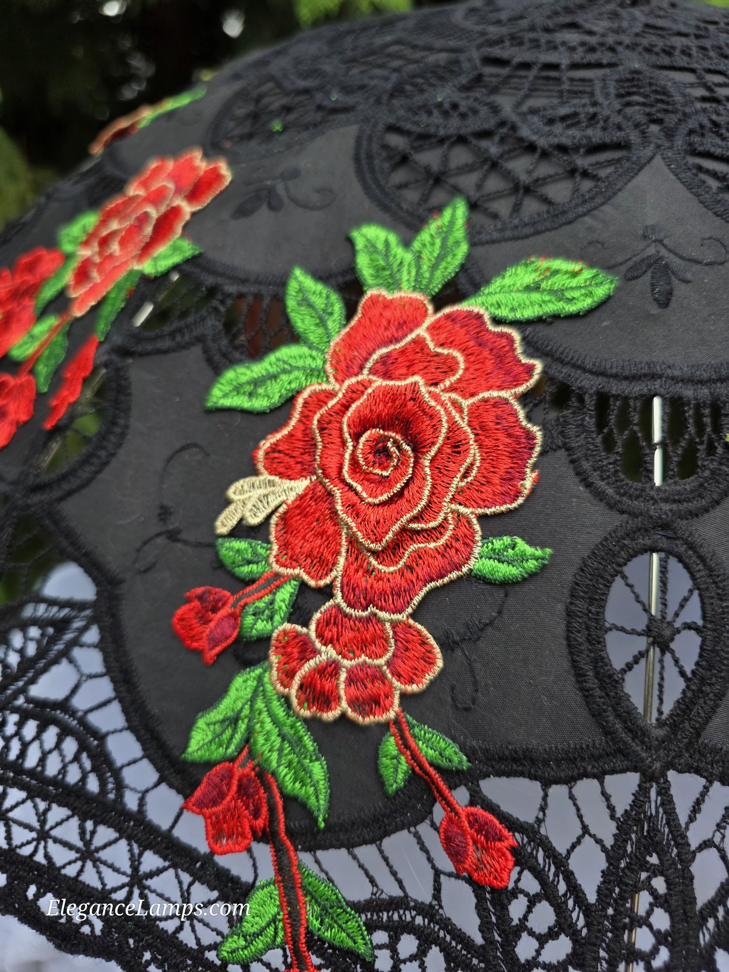 red flowers fashion parasol