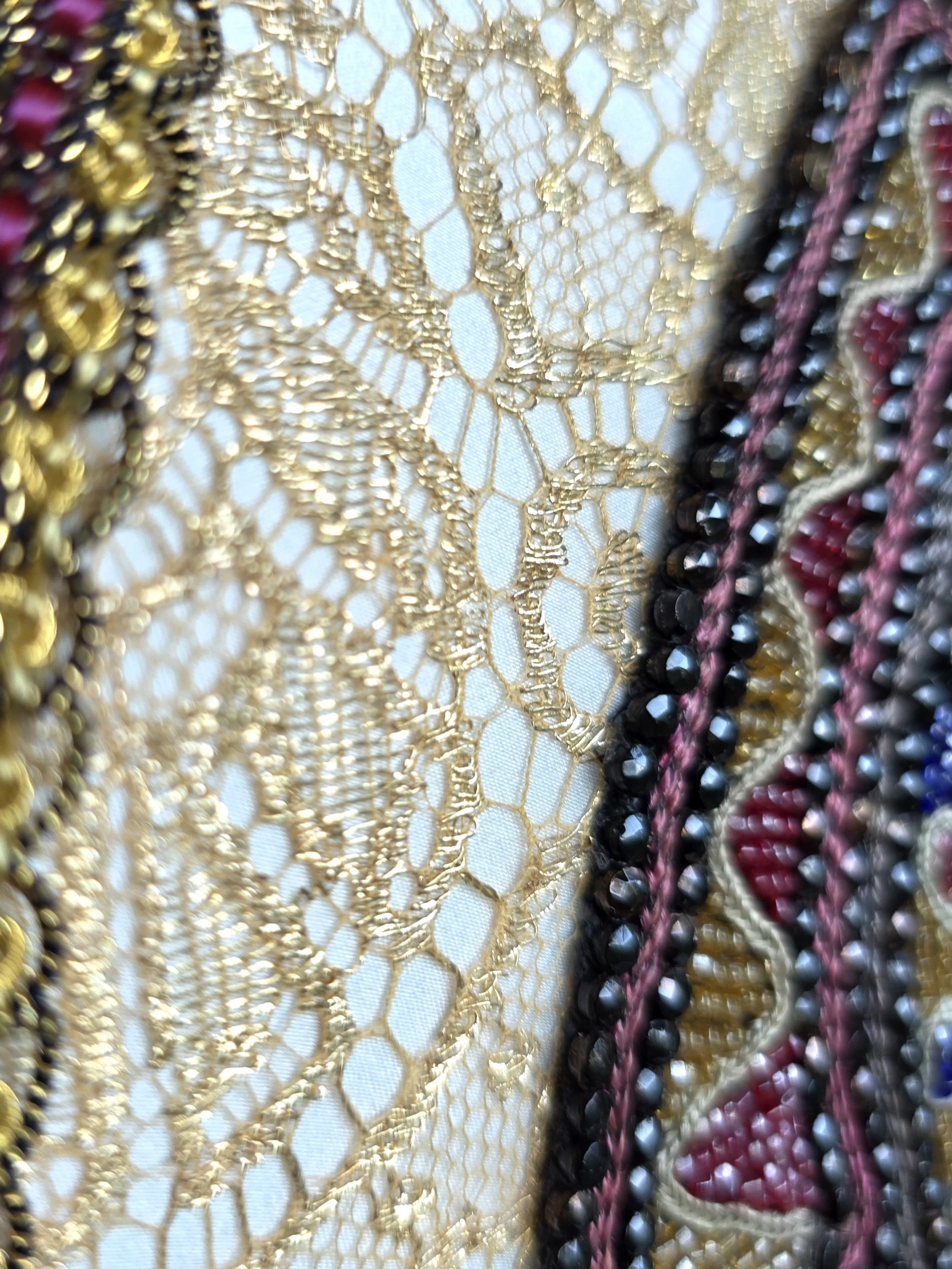 Antique metal laces Victorian lampshade
