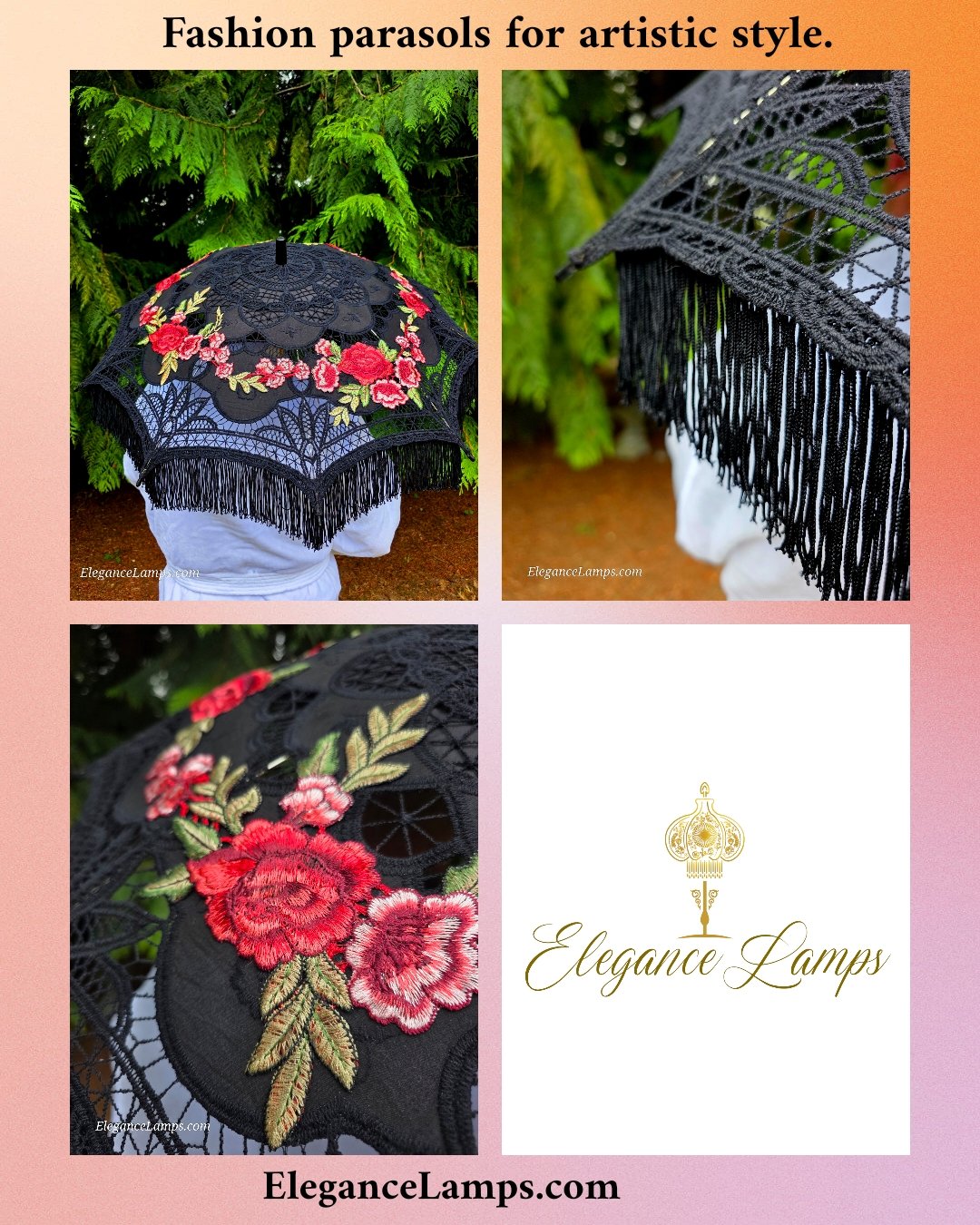Rosette Gothic Parasol Elegance Lamps