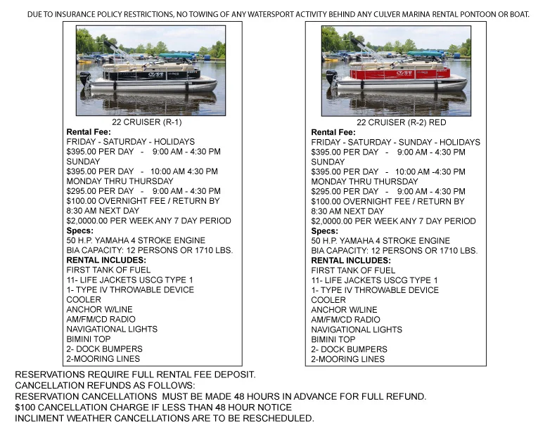 Rentals — Culver Marina