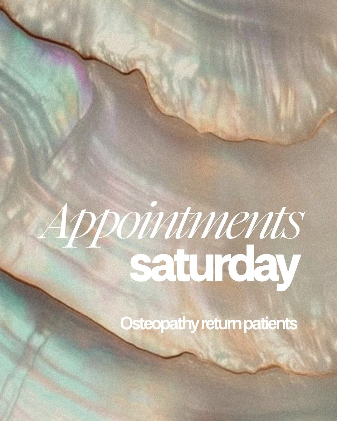 Saturday Appointments 🗓️ 
There's a couple of appointments available this Saturday 22nd of August for return osteopathy patients. Book online or link in bio