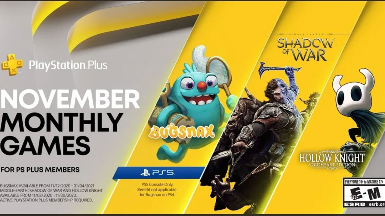 Plus Games For November 2020: Bugsnax Is Your First PS5 Game, Middle-Earth & Hollow Knight For PS4 — Explosion Network | Independent Australian Reviews, News, Podcasts, Opinions