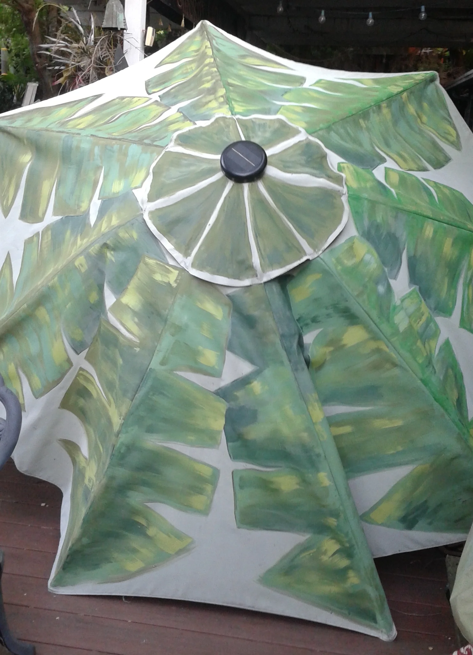Revitalized and custom painted market umbrella