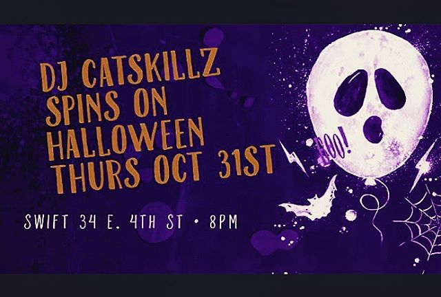 Thursday night with @catskillz on the ones and twos...
#spookyseason #nychalloween #standforyournationalanthem #ghosttown