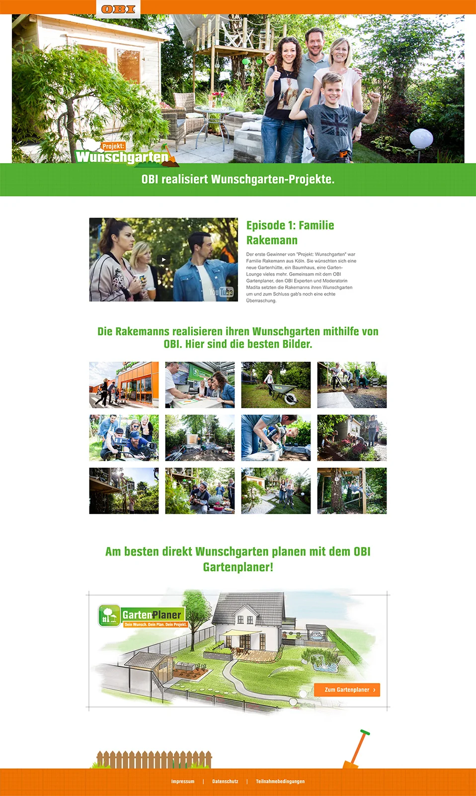The images accompanied the TV commercial as part of the OBI Dream Garden campaign series.