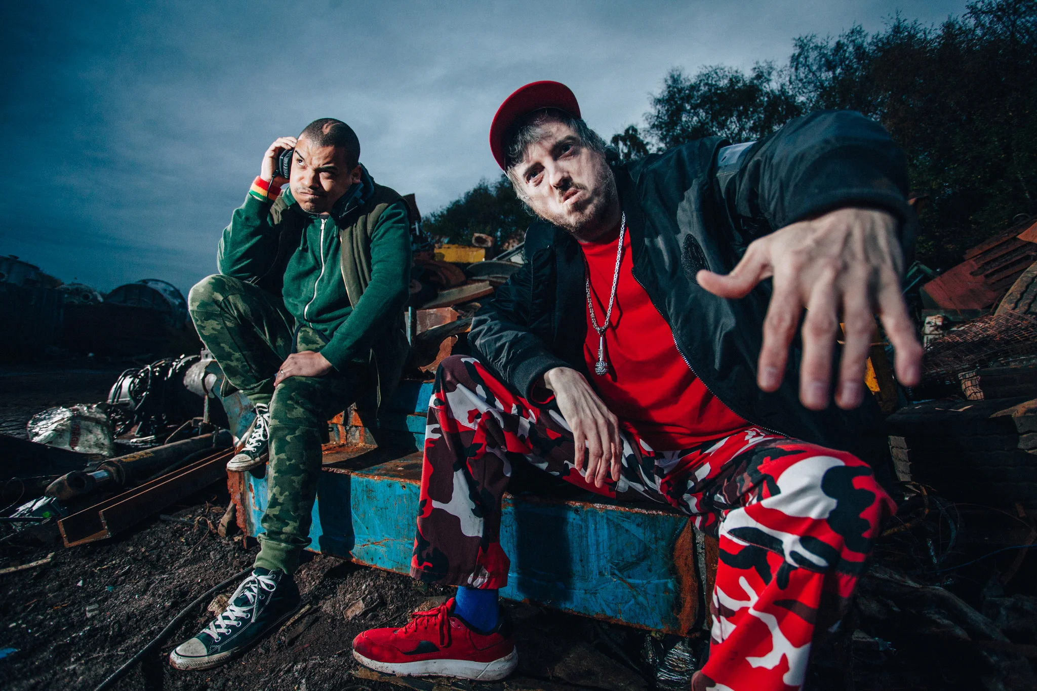 Alan 'Cool' Clay (Right) and MC Testament (Left) for the show Skip Rap