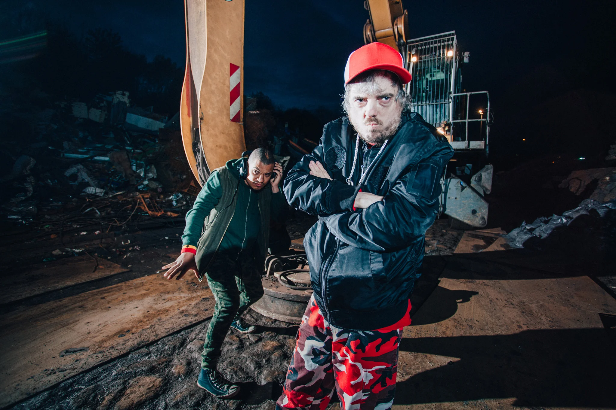 Alan 'Cool' Clay (Right) and MC Testament (Left) for the show Skip Rap