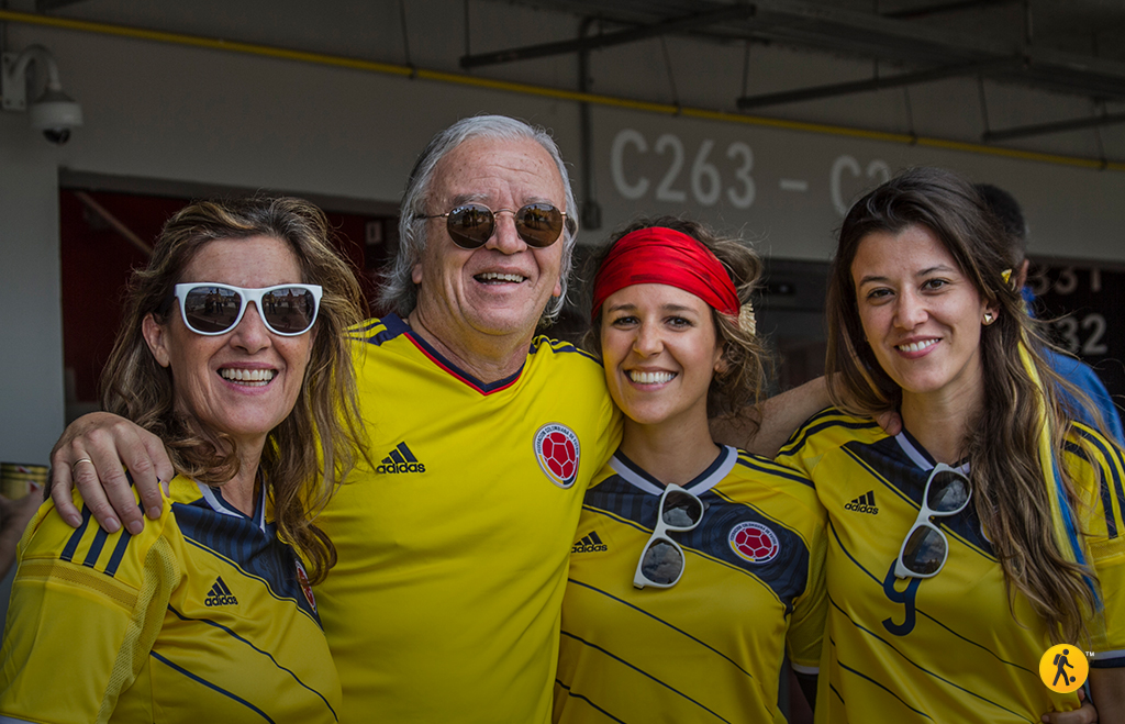 With my wife and daughters at the Estadio Mineirao in Belo Horizonte just before the Colombia vs Greece match
