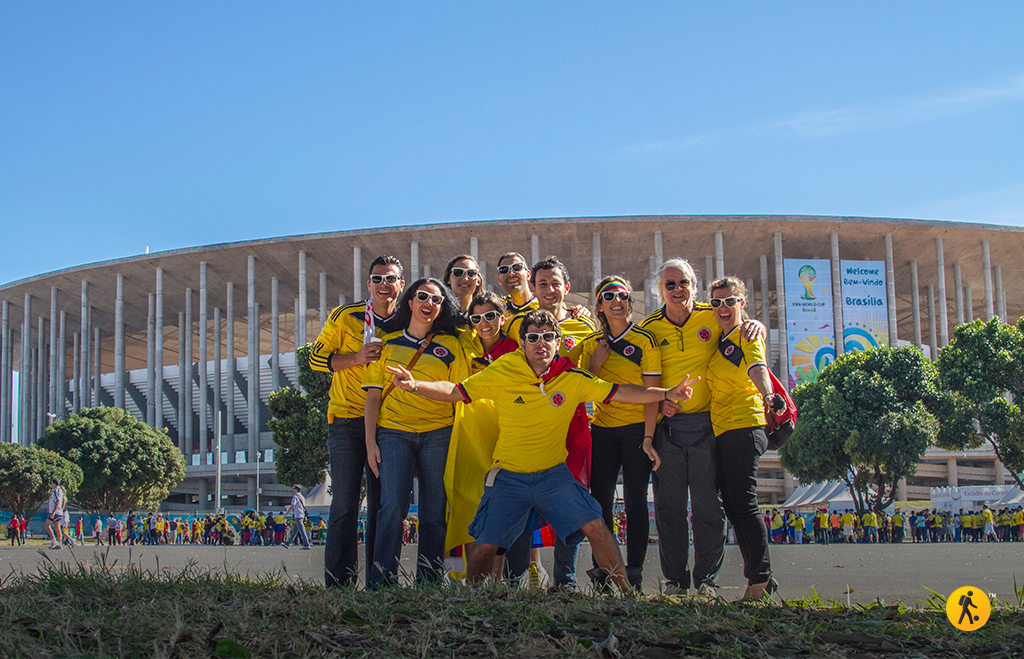 With my family and the Pradilla brothers, getting ready for Colombia vs Ivory Coast match in Brasilia.