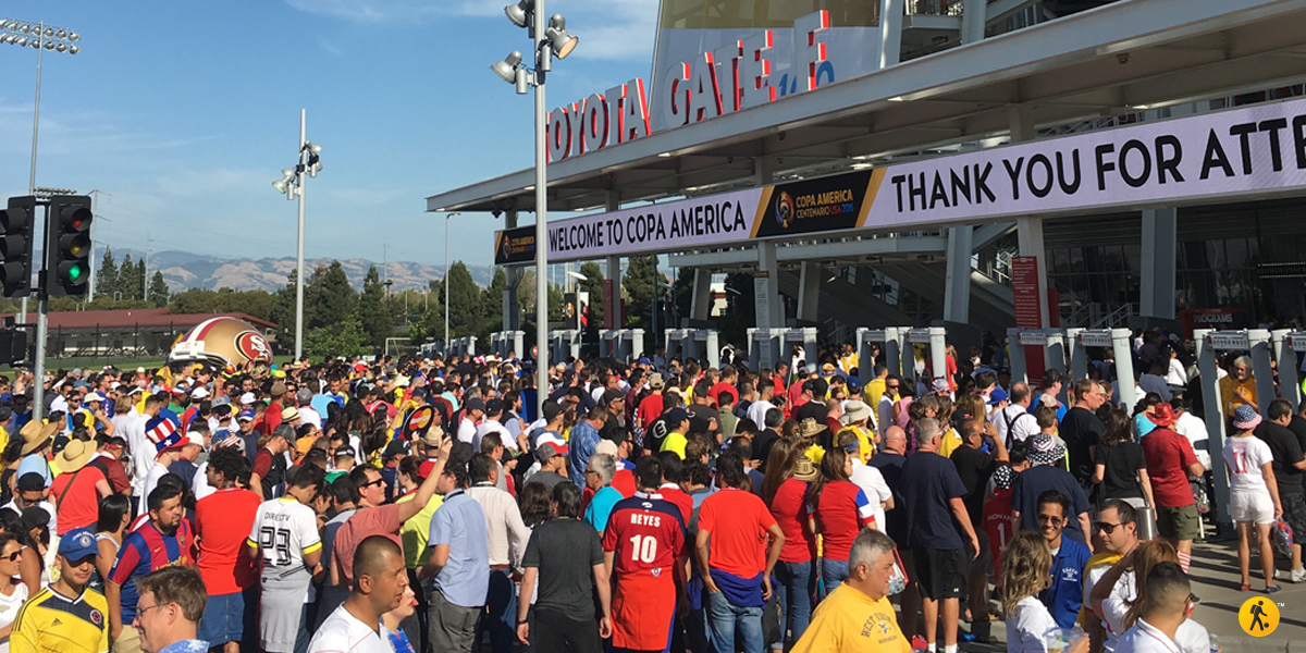 Arriving at the Levi's stadium for the inagural game between USA and Colombia.