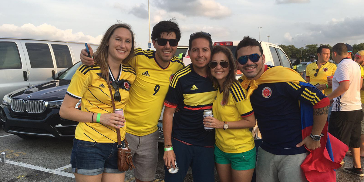 Jorge and his wife Casey tailgating before the match.